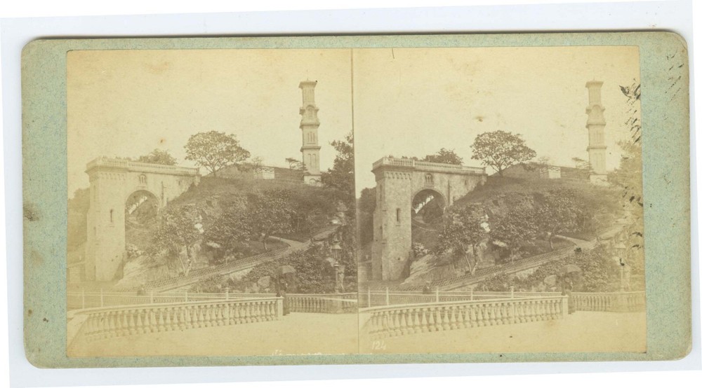 D1071~ PHILADELPHIA PENNSYLVANIA –Standpipe Fairmont 1870s Stereoview R. Newell