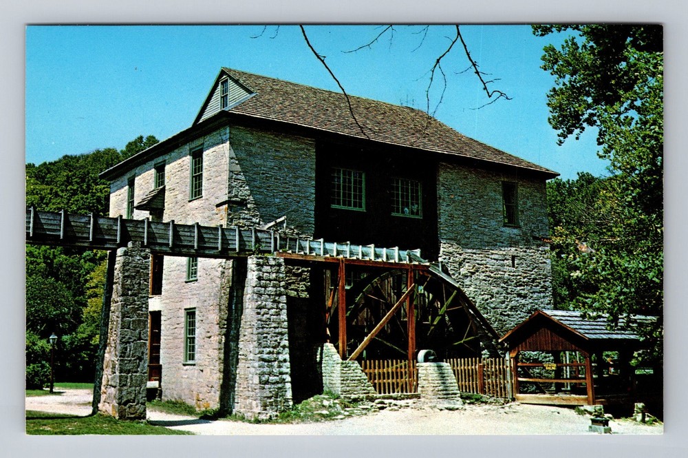 Mitchell IN-Indiana Hamer's Mill Spring Mill State Park Vintage Postcard