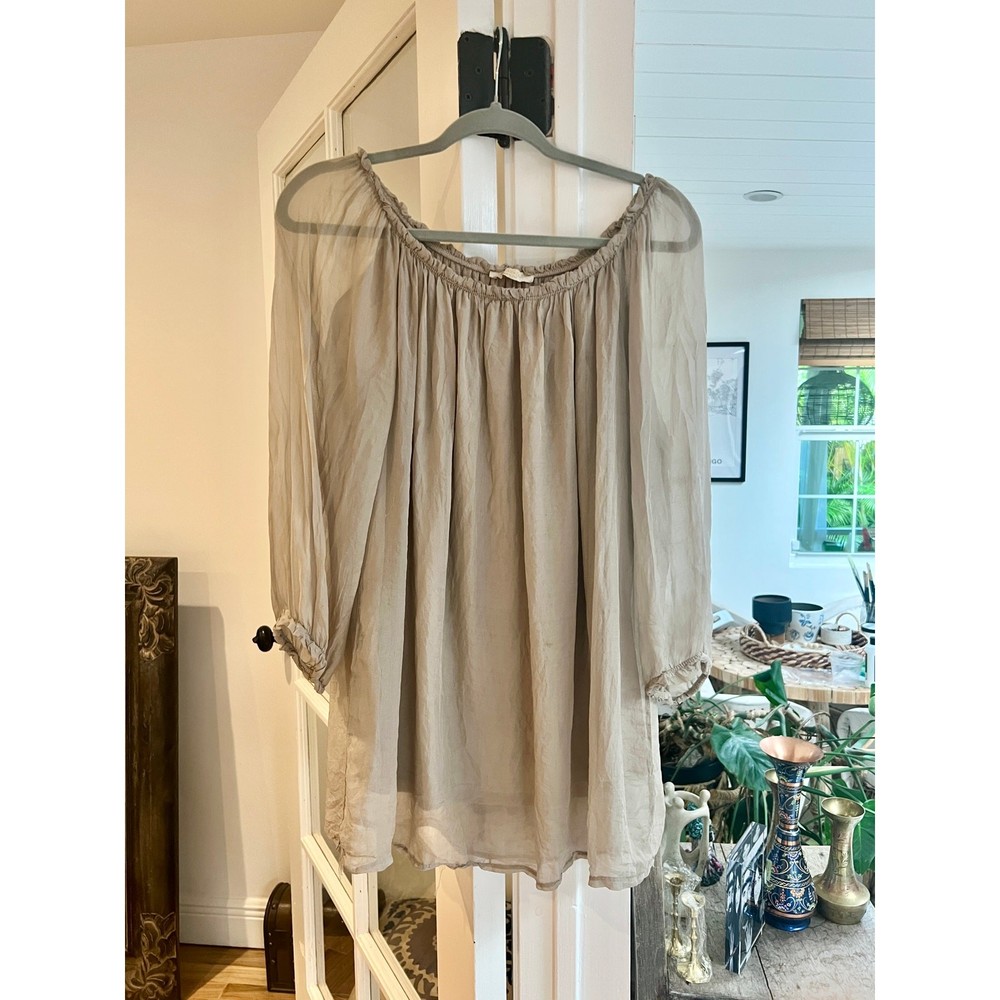 Prontomoda Giusy Italian Silk Blouse One Size Elegant Womens Top