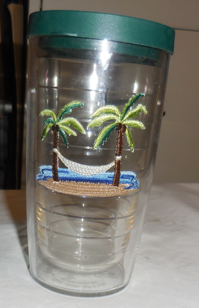 16 oz  Tervis Tumbler Palm Trees Hammock Island Beach with Lid