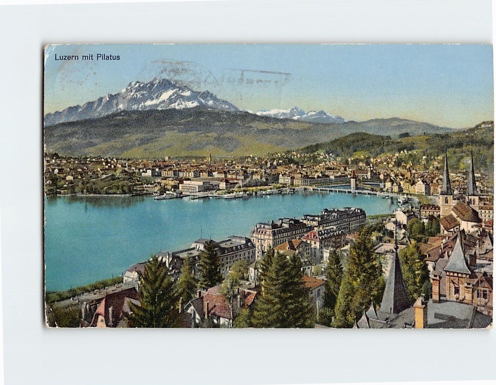 Postcard Lucerne mit Pilatus Lucerne Switzerland