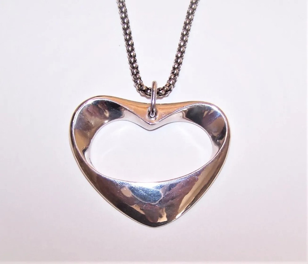 GEORG JENSEN DENMARK Henning Koppel Sterling Silver Open Heart Pendant #152