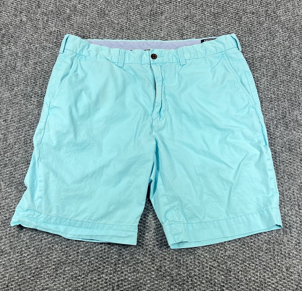 Polo Ralph Lauren Shorts Mens 36 Aqua Blue Chino Flat Front Classic Fit Preppy