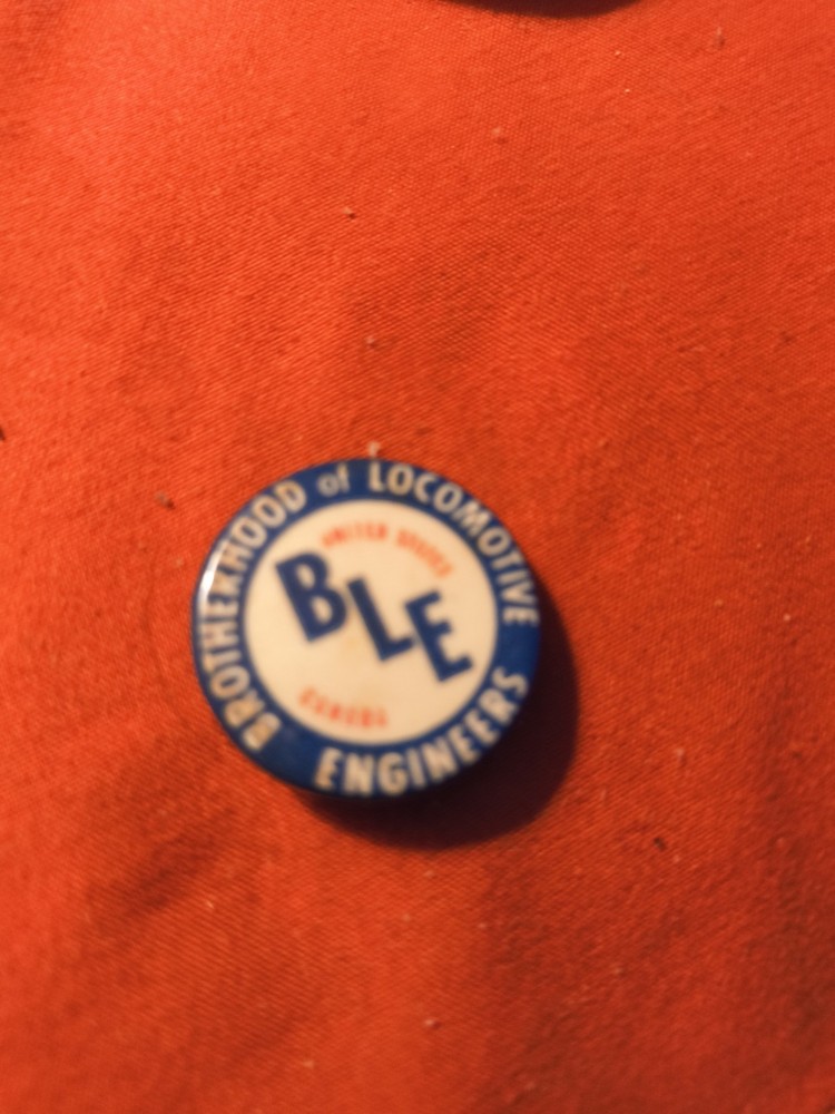 Brotherhood of Locomotive Engineers Union 1 Inch Pin Railroad US Canada Vintage