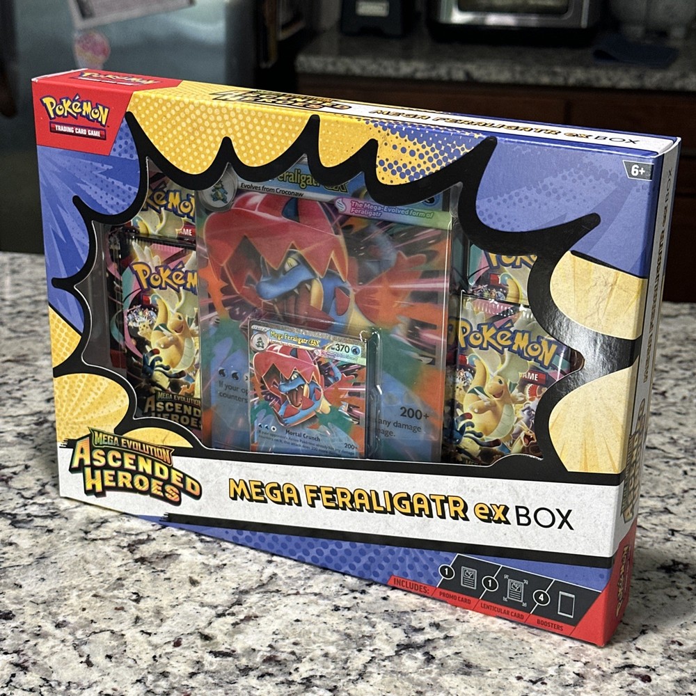 Pokémon TCG Mega Feraligatr ex Box Sealed – Ascended Heroes Collection Box