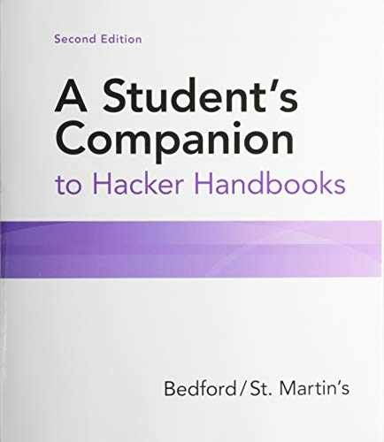 A Student's Companion to Hacker - Paperback, by Bedford/St.Martin's - Very Good