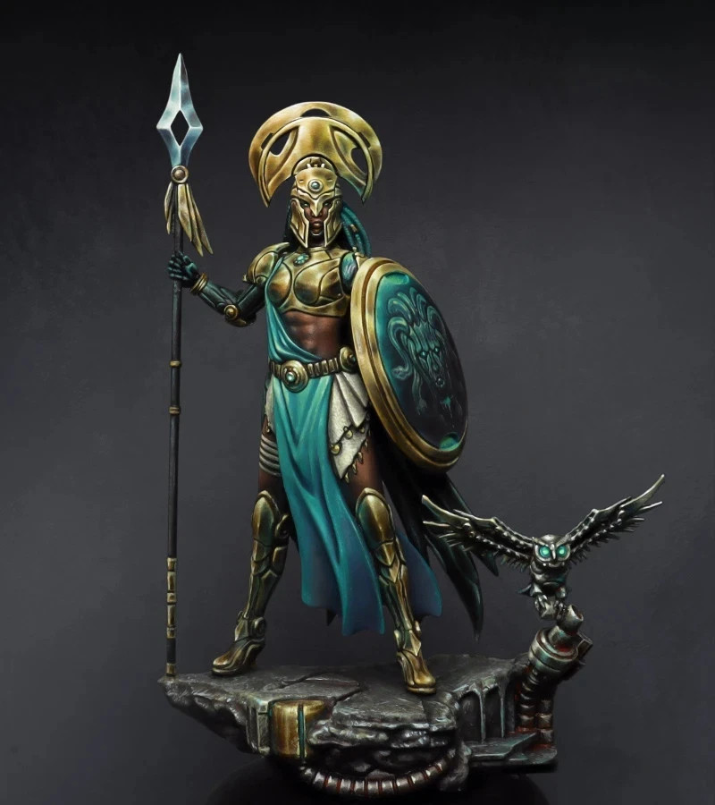 1/24 Resin Figure Model Kit Goddess of Justice Athena Miniature Diorama Statue