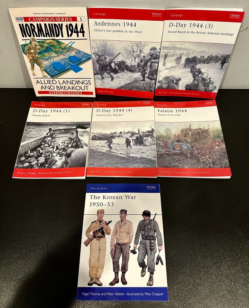 Osprey Publishing Military Book Lot of 7 Campaign Series, Men-At-Arms