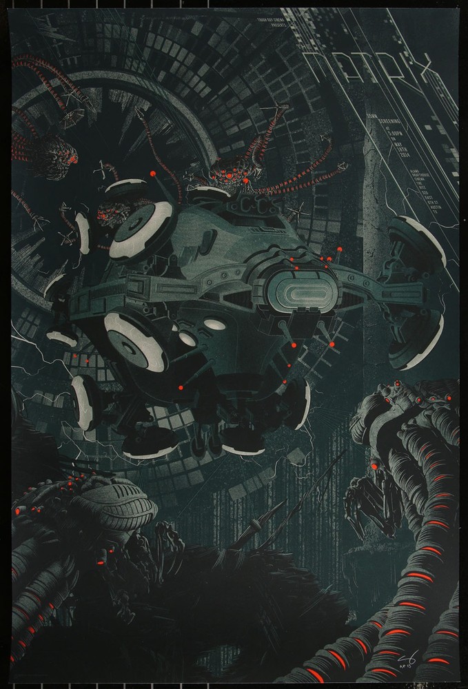 The Matrix (Variant) by Kevin Tong AP Screen Print Movie Art Poster MondoArt by Kevin Tong; AP; Measures 24