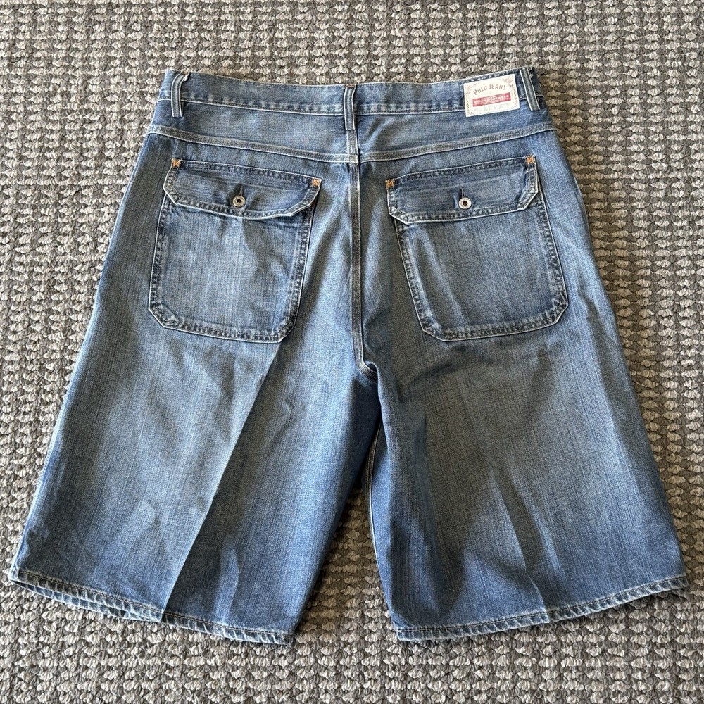Polo Jeans Co Ralph Lauren Baggy Denim Jorts Y2K Workwear Mens 38 Blue Denim