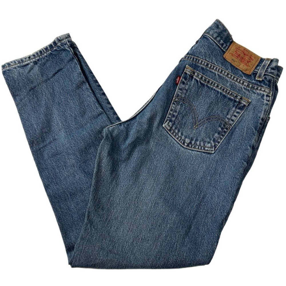 Vintage 90s y2k womens 12 Levis 550 relaxed fit tapered leg blue denim mom jeans