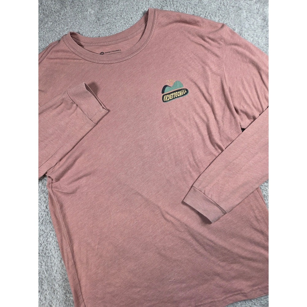 Fayettechill Long Sleeve Shirt Large Mauve Mens Graphic Mountain Nature Tee
