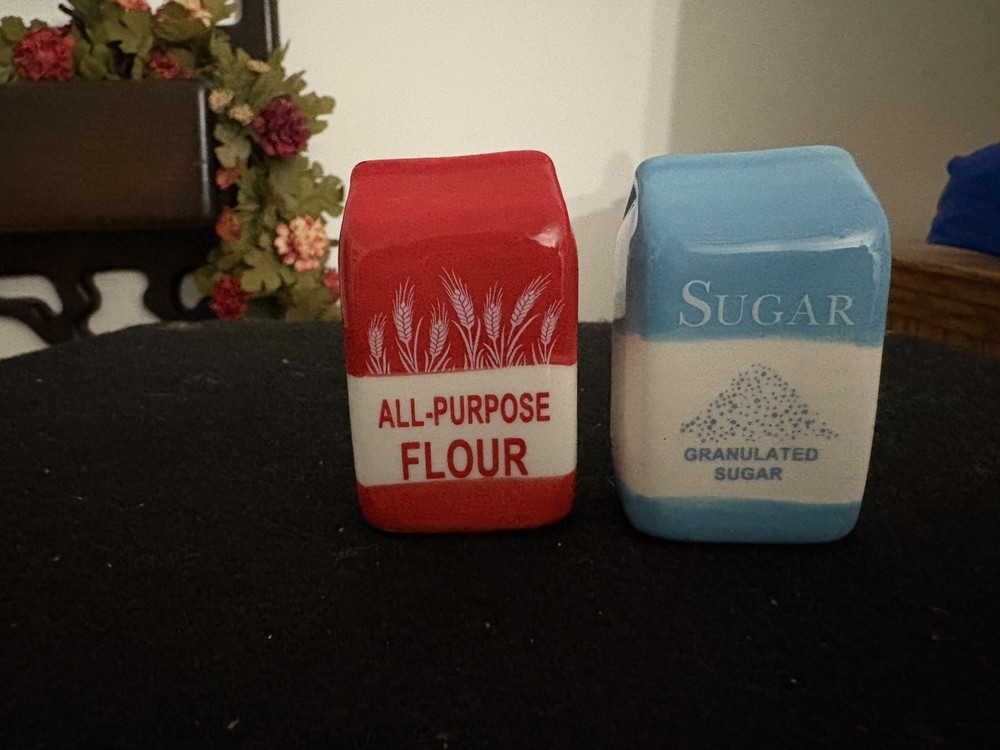 Cracker Barrel Mini Salt & Pepper - Sacks of  Flour & Sugar   NEW