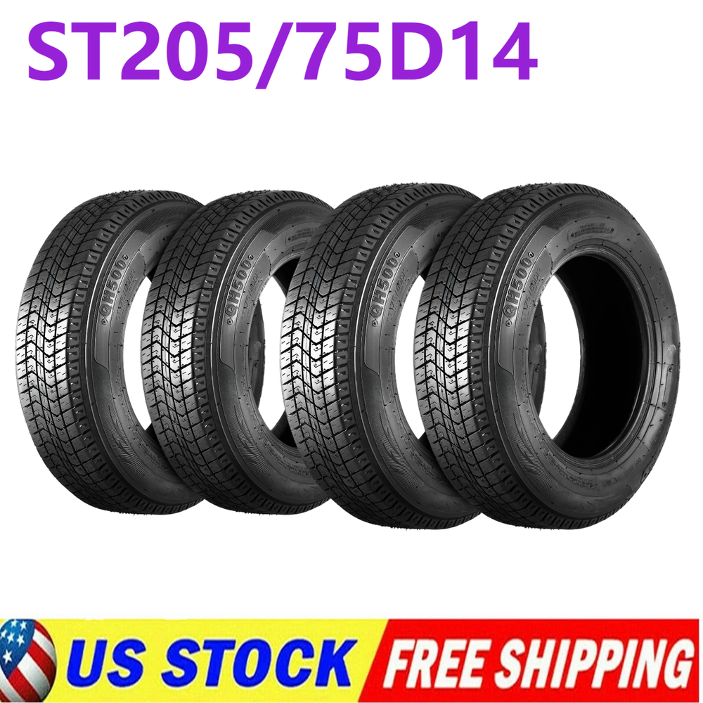 ST205/75D14 Trailer Tires 205 75 D14 Trailer Tires, Load Range C 6 PLY Set of 4