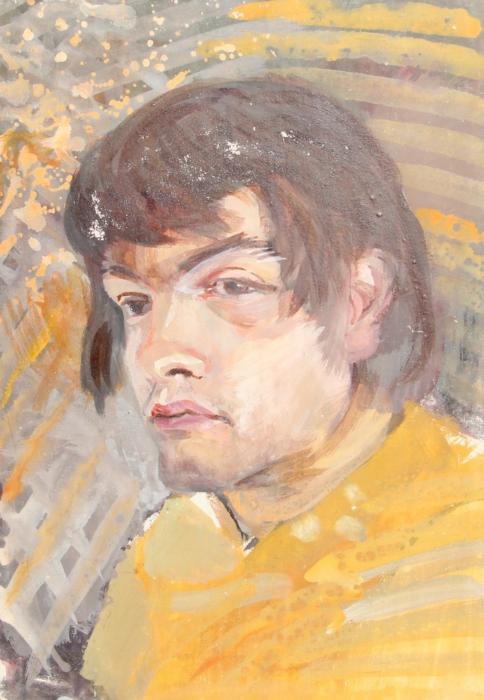 Vintage man portrait oil painting on canvas for classic decor