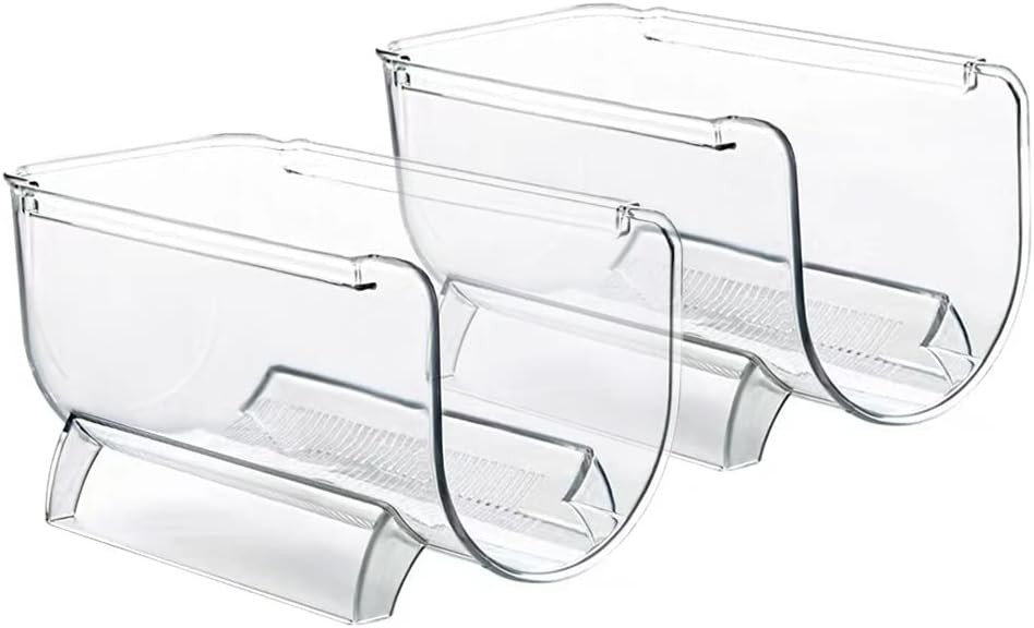 2 Pack Bottle Rack Fridge Organizer Bottle Rack Stackable Wine Rack Plastic
