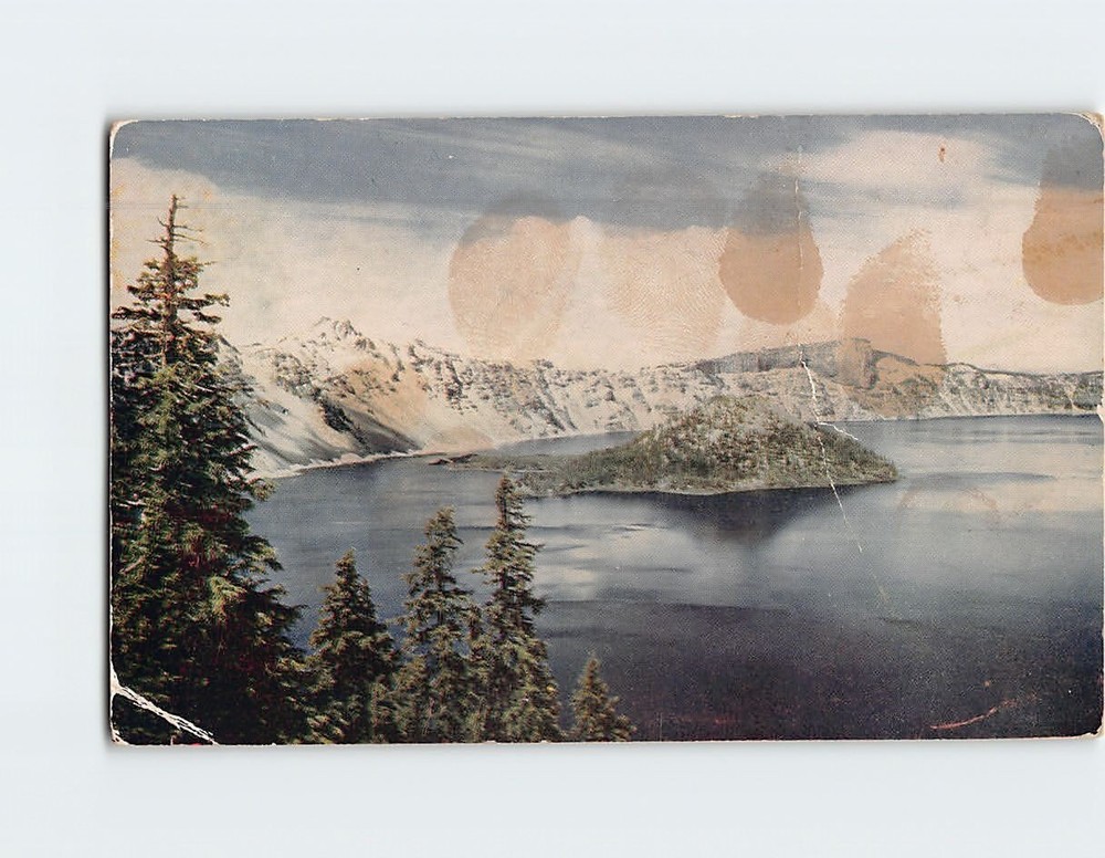 Postcard Crater Lake National Park Cascade Mountains Oregon USA