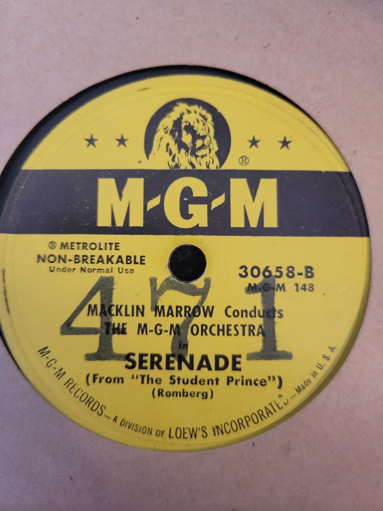Macklin Marrow - When I Grow Too Old To Dream 78 RPM MGM Orchestra