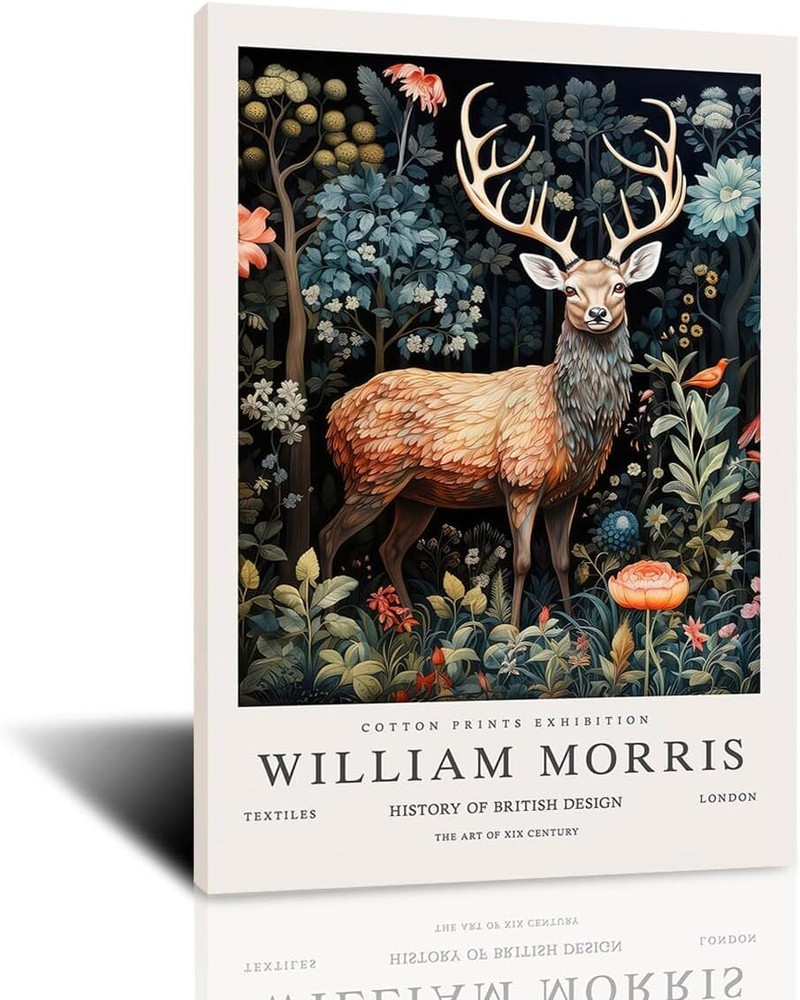 William Morris Print Exhibition Print Poster Vintage Wall Art Poster Deer