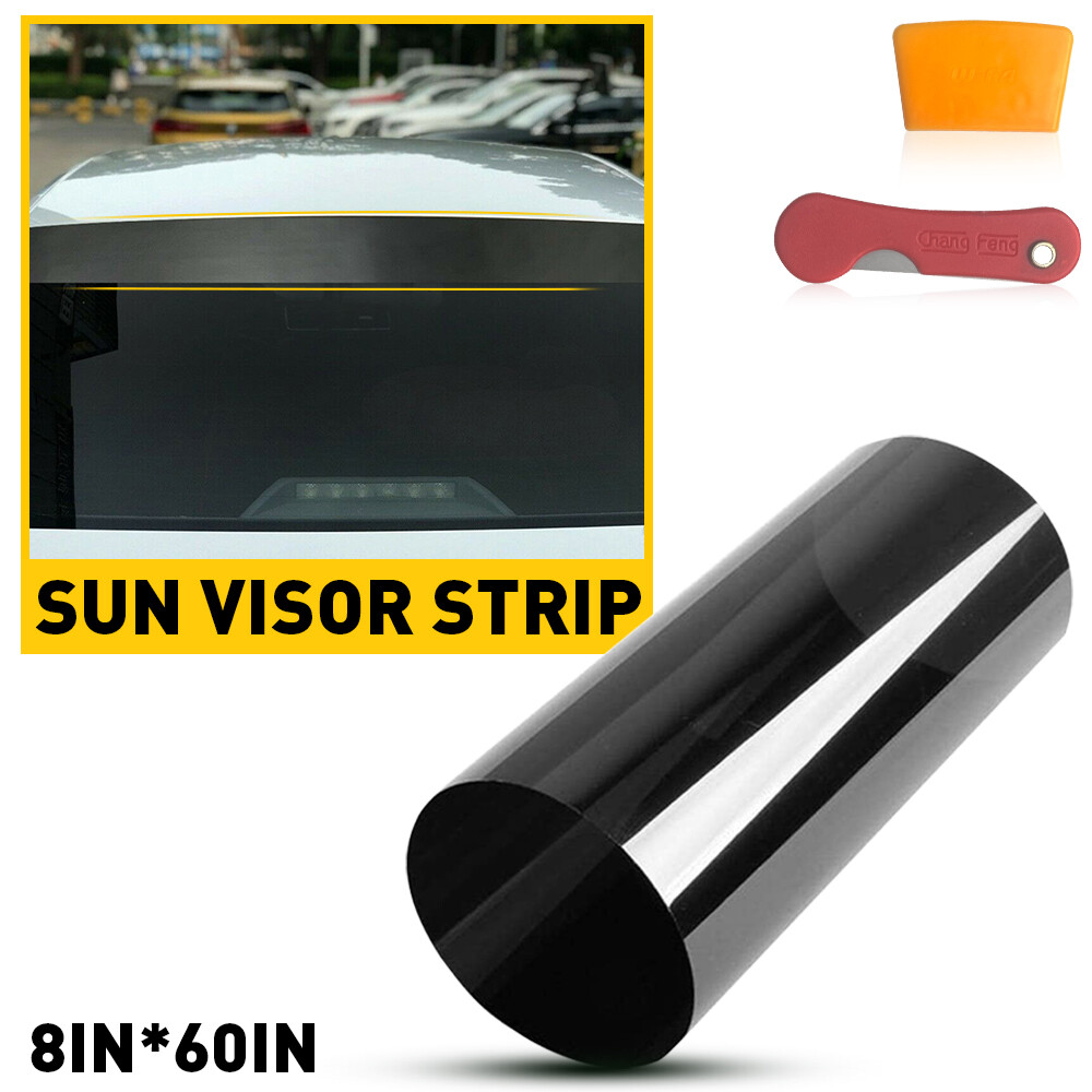 Car Window Sun Visor Strip Tint Film Front Windshield UV Shade DIY Decal Banner