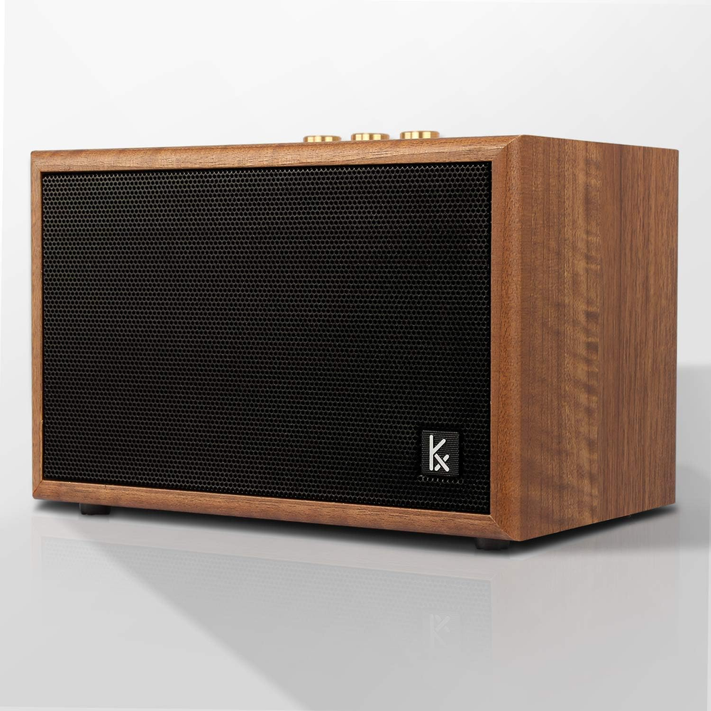 Retro Wooden Bluetooth Speaker, KONEX 40W Vintage Portable Wireless Speaker, Blu