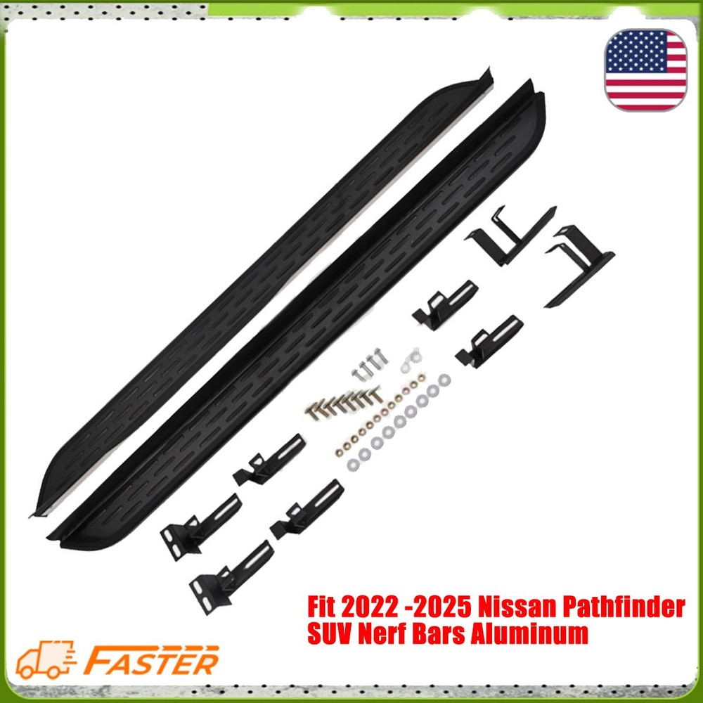 Running Boards Side Steps For 2022-2025 Nissan Pathfinder SUV Nerf Bars Aluminum