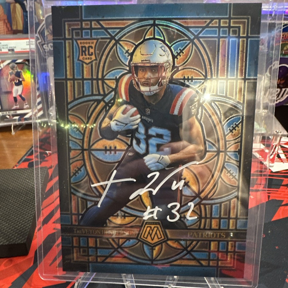 2025 Panini Mosaic Treveyon Henderson Stained Glass Case Hit Jumbo RC AUTO