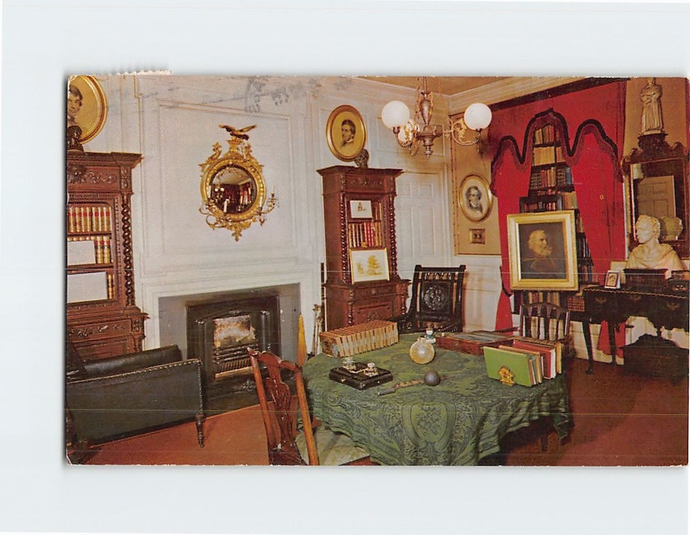 Postcard Longfellows Study Longfellow House Cambridge Massachusetts USA