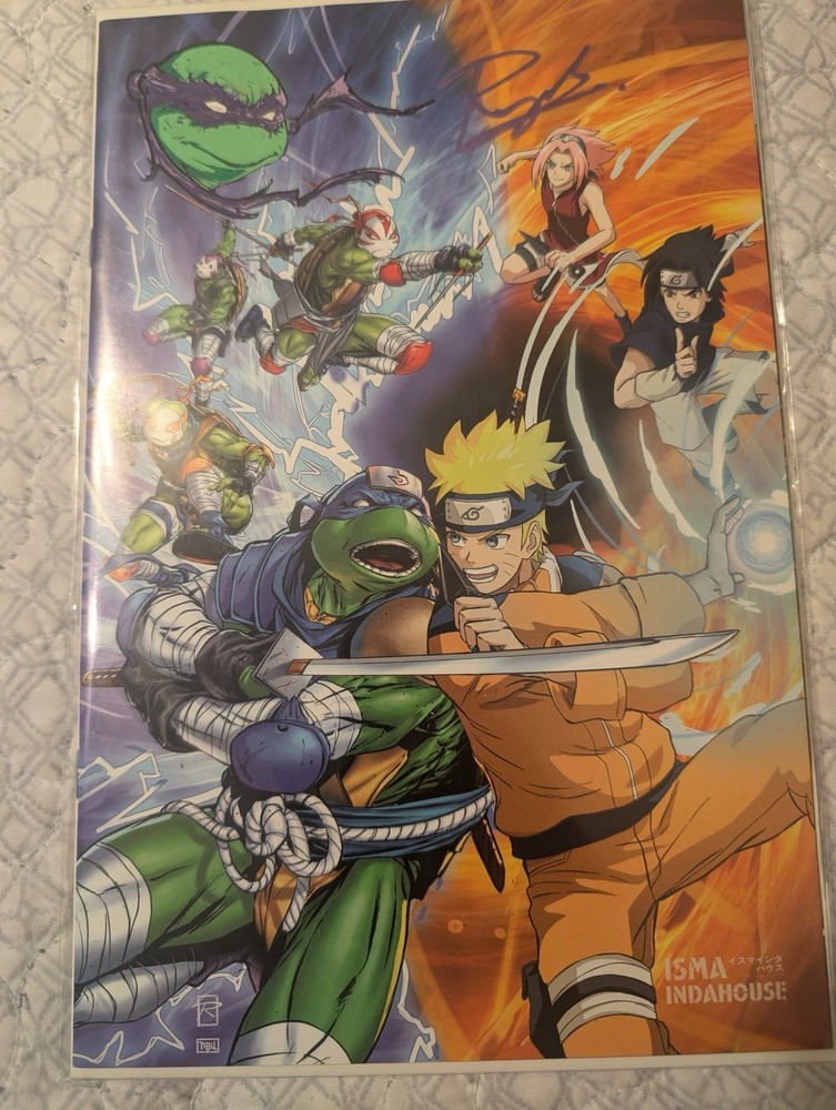 TEENAGE MUTANT NINJA TURTLES X NARUTO 1 Signed/Remark Raymond Gay VARIANT  TMNT