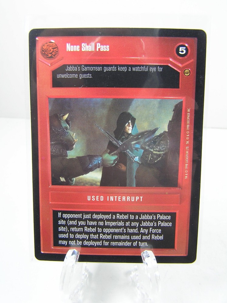 Decipher Star Wars CCG Jabba's Palace Collectible Trading Card None Shall Pass