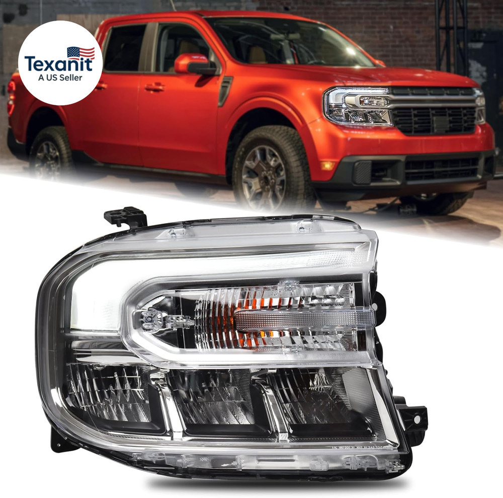 Duolctarms Chrome W/Led DRL Headlight Headlamp Assembly Compatible for 2022 2023