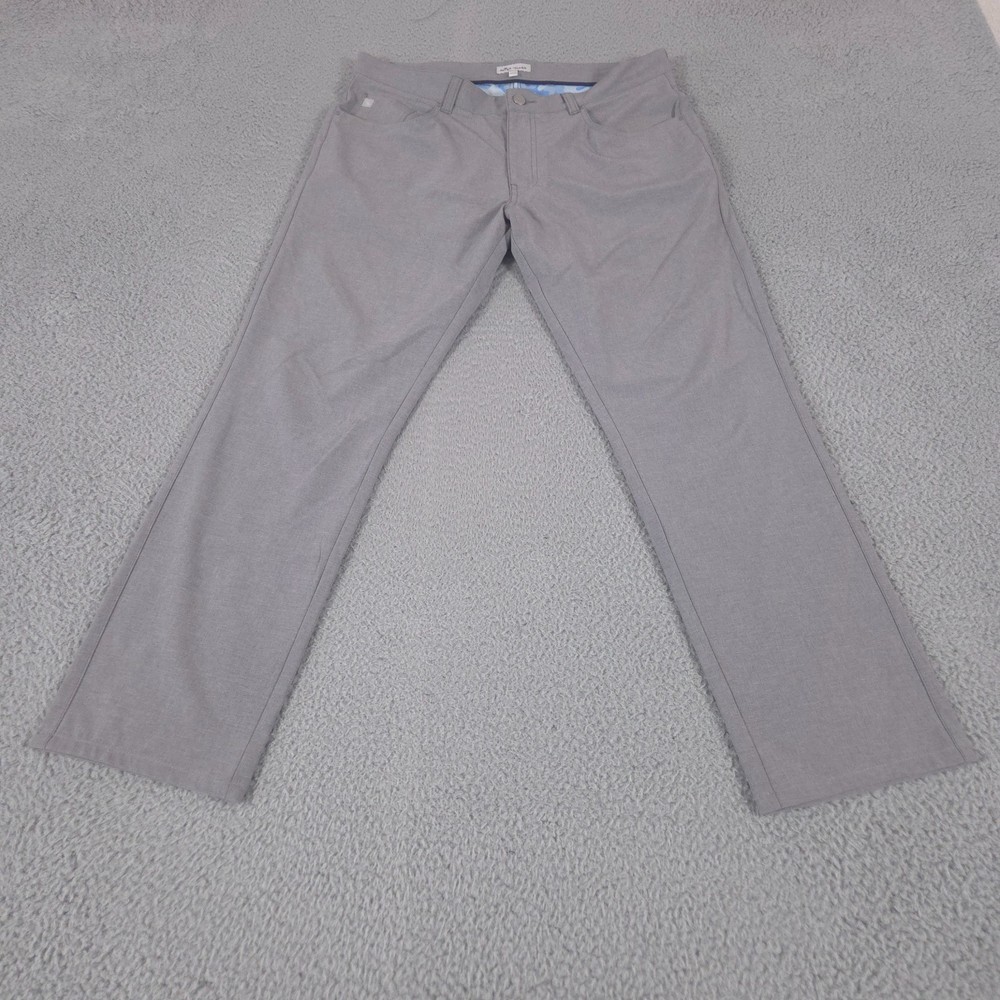 Peter Millar Pants Mens 35x30 Gray Jackson Performance Five-Pocket Golf Preppy