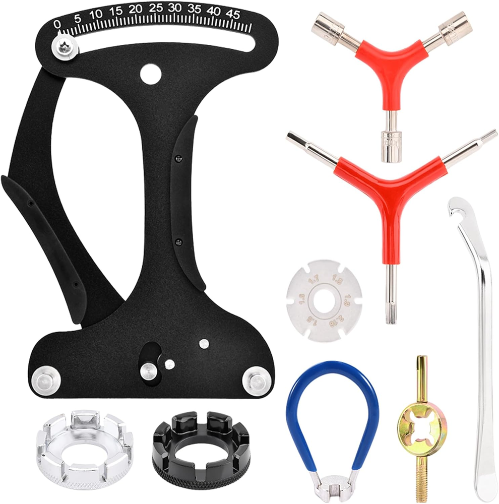 9Pcs Bike Spoke Tension Meter Spoke Wrench Tool Bicycle Spoke Wrench Set  | Kadd