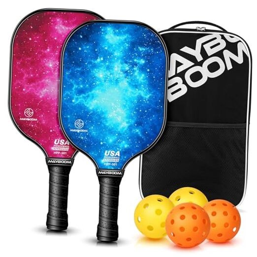 Premium USAPA-Approved Pickleball Paddles Set with 4 Balls