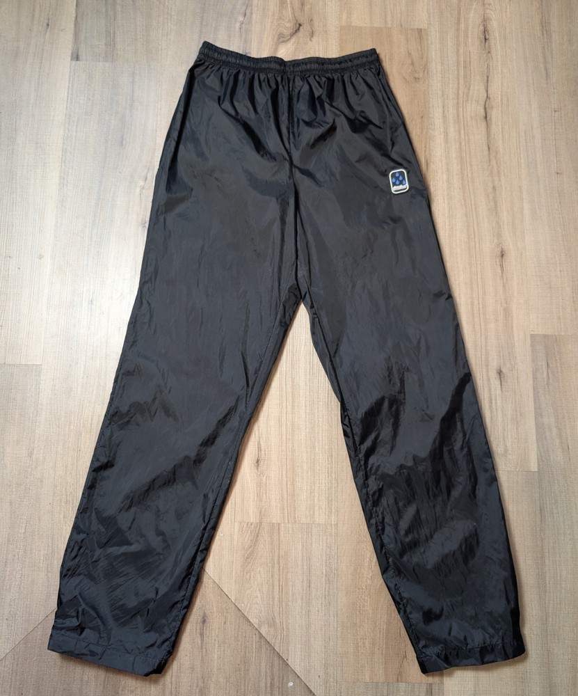 Eddie Bauer Vintage Size M Waterproof Rain Pants Black Hiking Wind Overpants