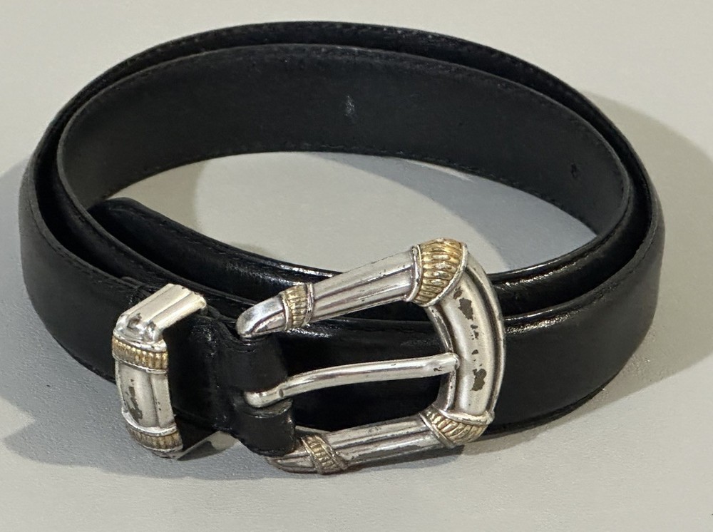 FOSSIL Women's Belt Genuine Black Leather Size Small