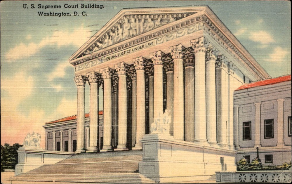 US Supreme Court Building Washington DC vintage postcard a814