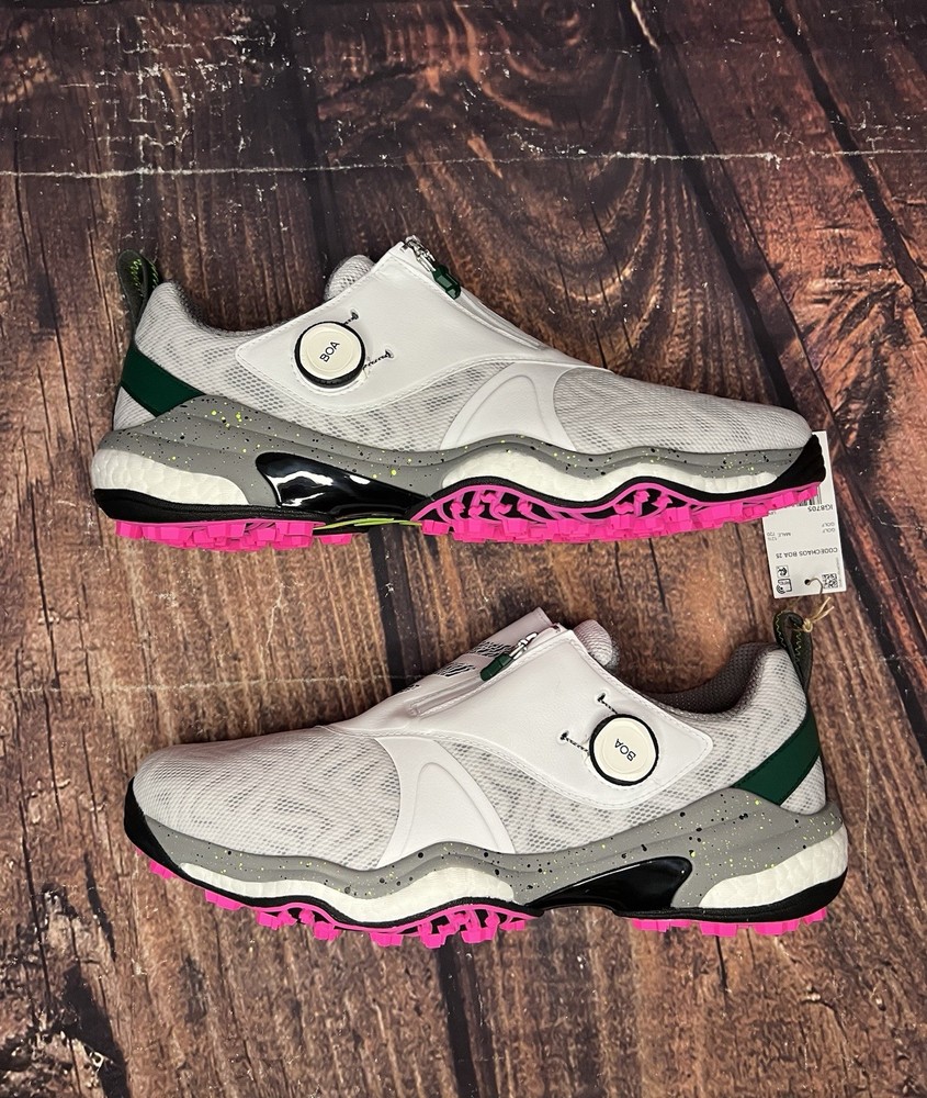 Adidas CodeChaos 25 BOA Spikeless Golf Shoes White Pink Green Men’s 13 (IG8705)