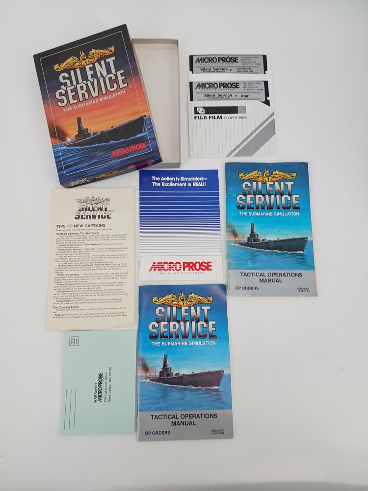 Micro Prose Silent Service Atari Commodore 64 5.25