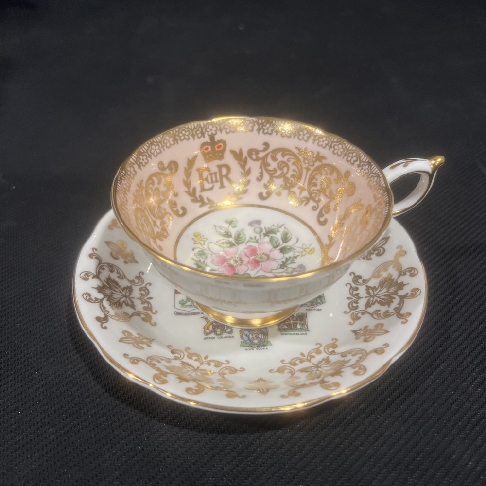 Paragon Fine Bone China Teacup and Saucer Set Vintage Floral Gold Trim England