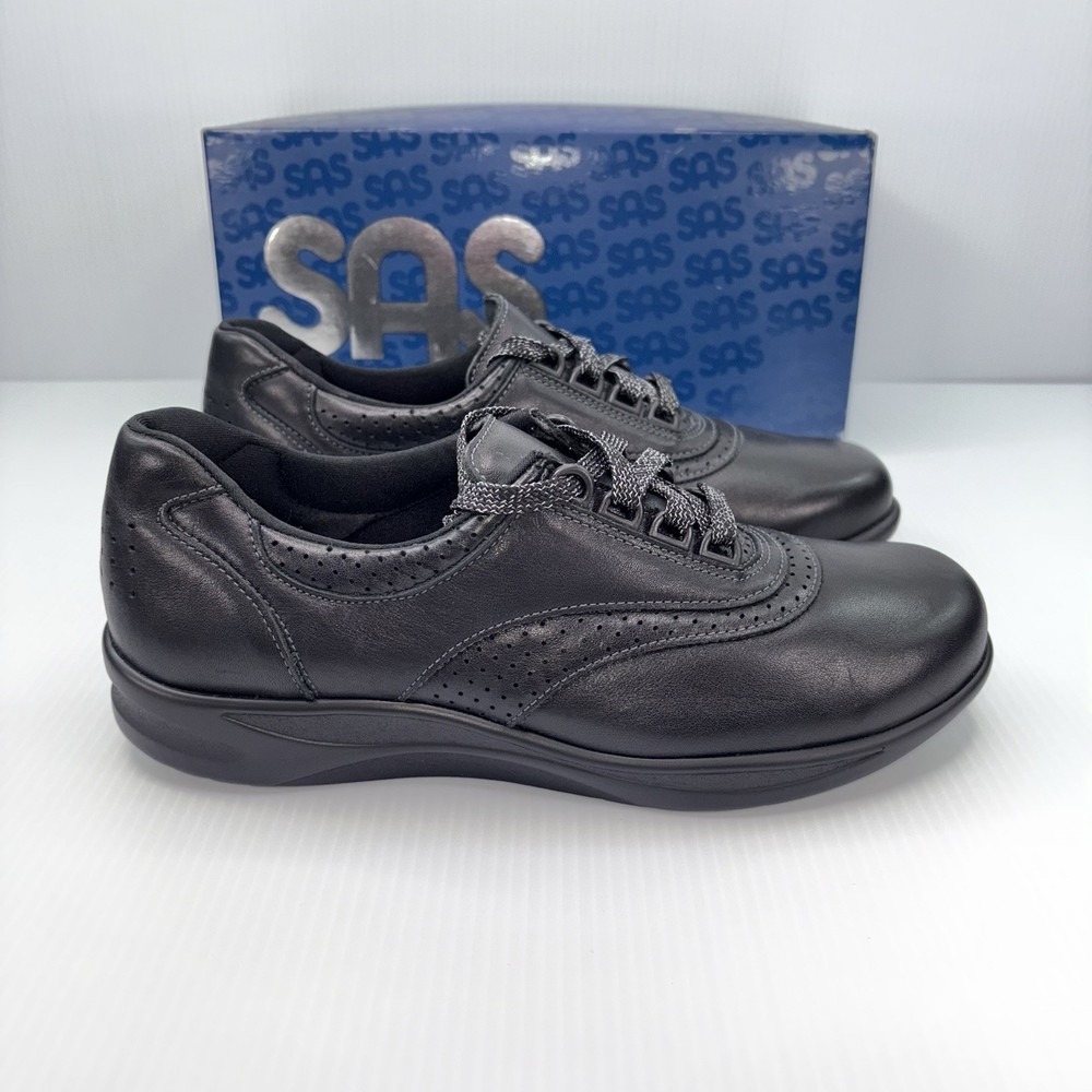 SAS Walk Easy Black Leather Comfort Shoes Women's Size 9 Narrow (9N) USA Made