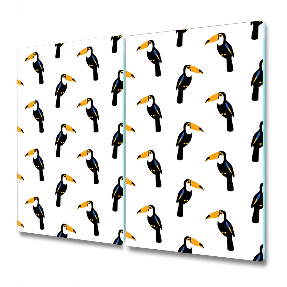 Tempered Glass Chopping Serving Board Tropical Toucan Bird Home 2x30x52