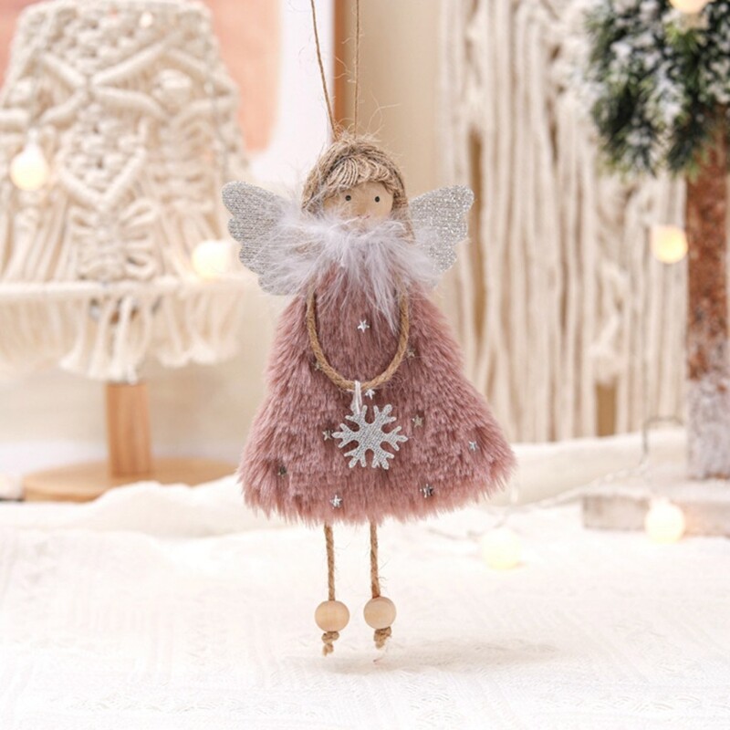 3pcs Christmas Heart Plush Tree Hanging Ornament Decorations