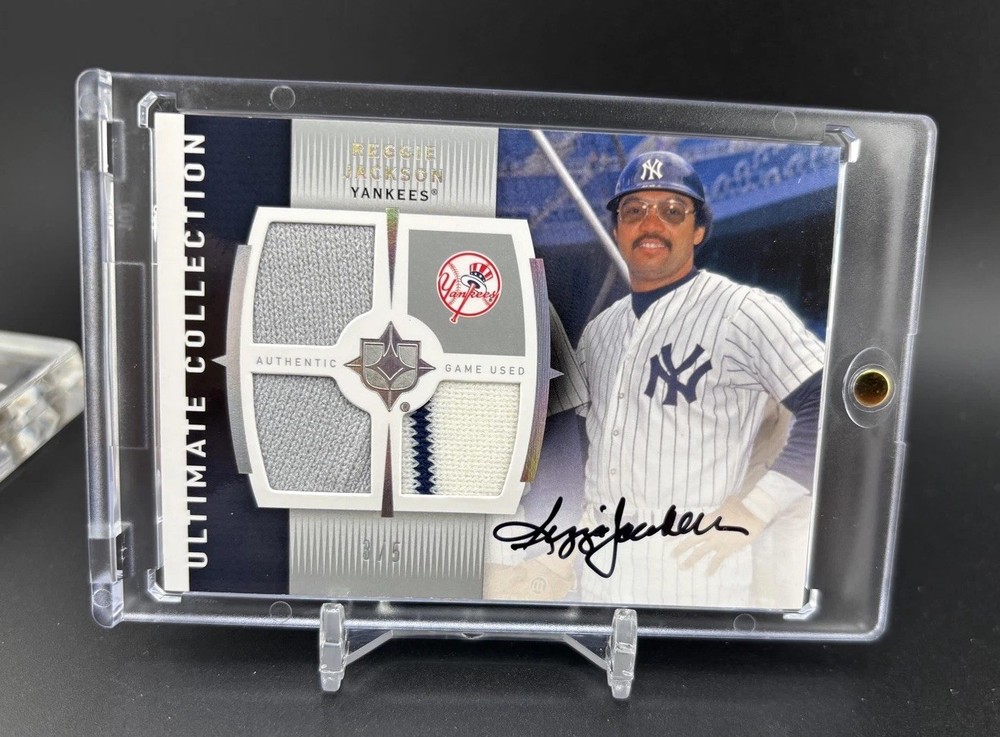 2008 Reggie Jackson Ultimate Collection Double Memorabilia Autographs 5/5