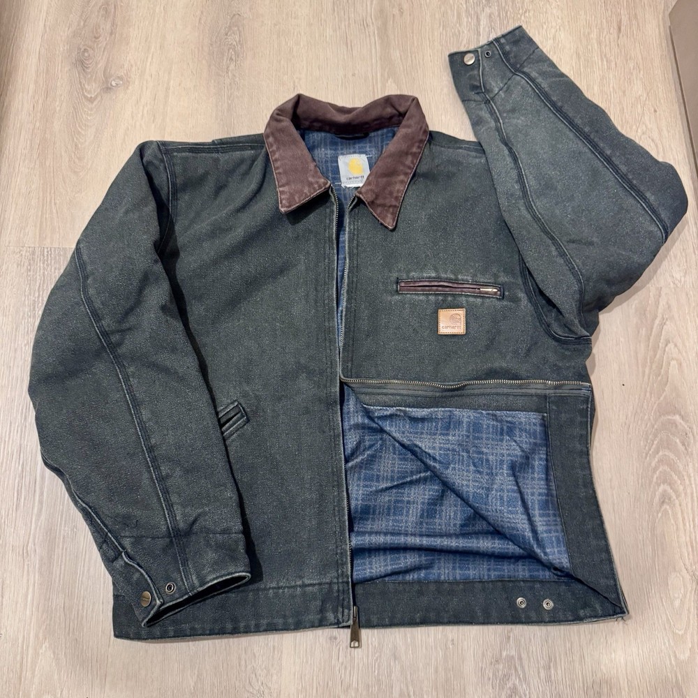 Carhartt J97 Moss Detroit Jacket Size M No Exterior Flaws Vintage Workwear Fade