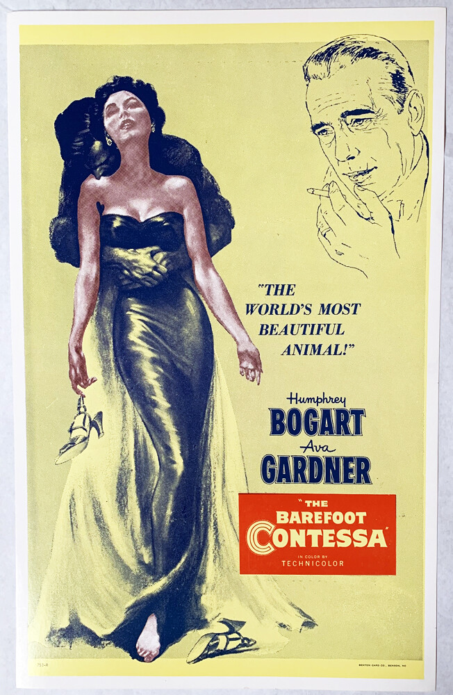 BAREFOOT CONTESSA Humphrey Bogart Benton window card