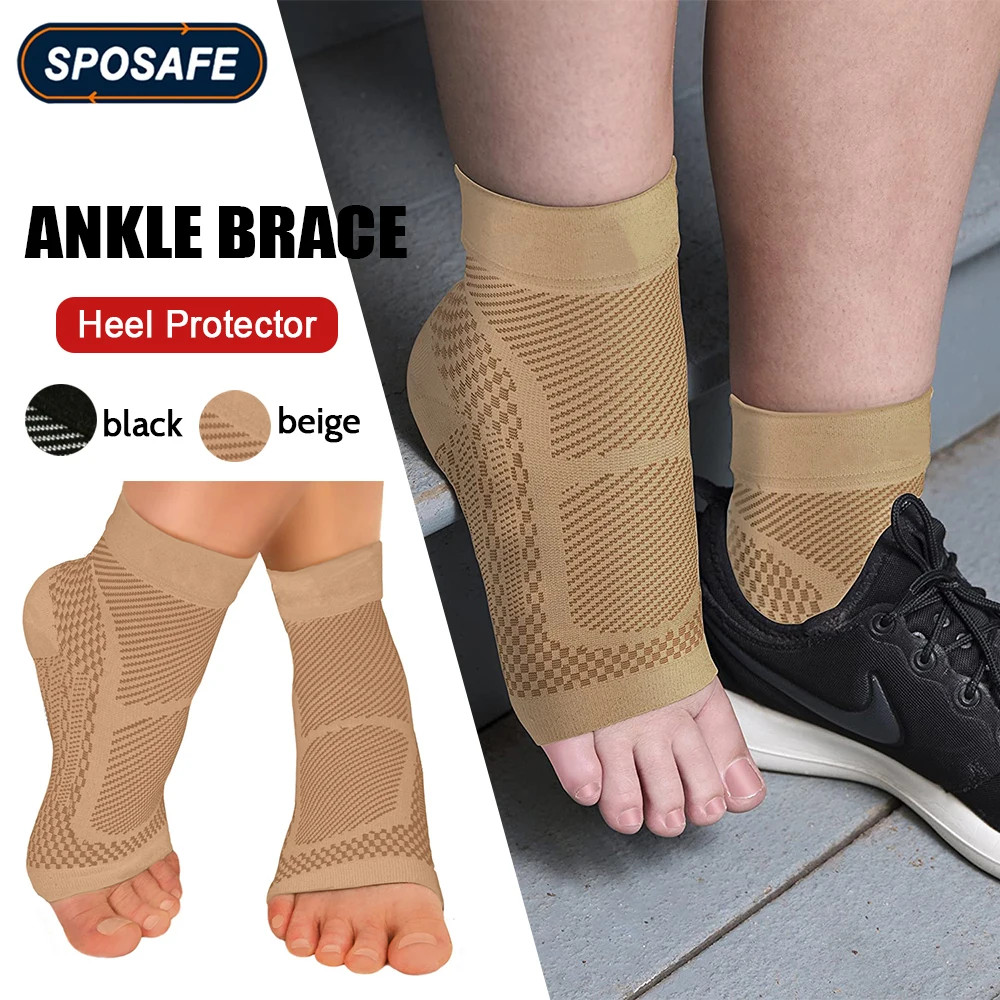 Sports Ankle Brace Compression Sleeves Plantar Fasciitis Sock for Achilles Tendo
