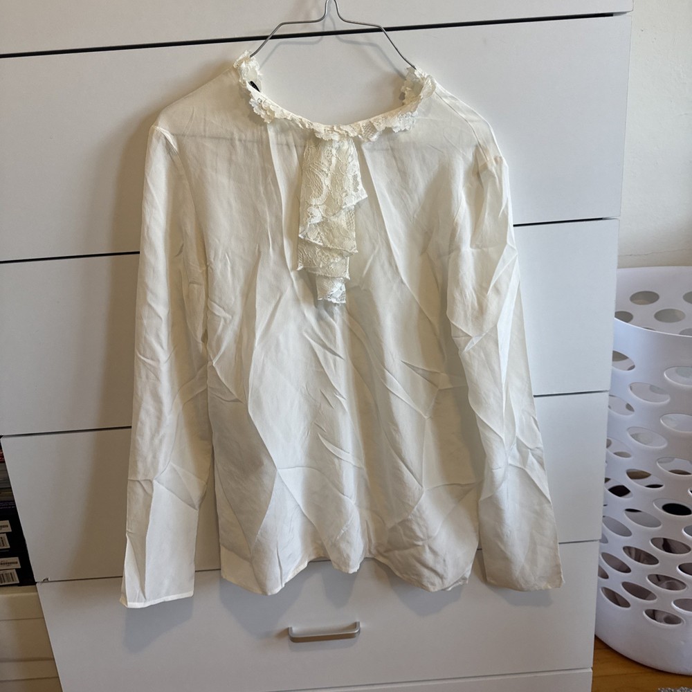 white polyest miu miu blouse size small