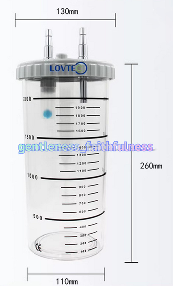 2L Vacuum Suction Collection Bottle Negative Pressure Liquid Container with Lid