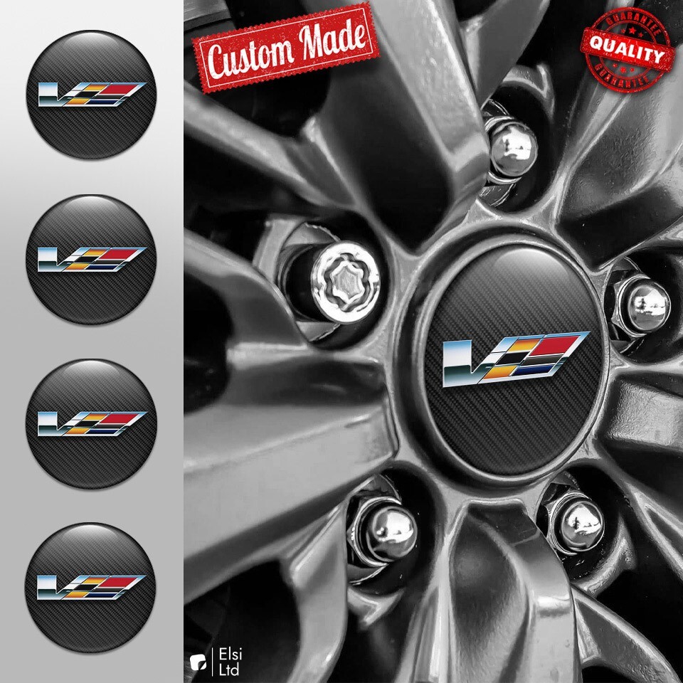 Cadillac V-Series Wheel Cap Decals 4pcs Custom Rim Emblems
